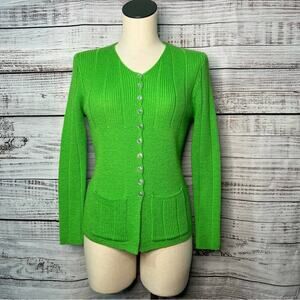 Marisa Christina Green Cardigan Sweater
